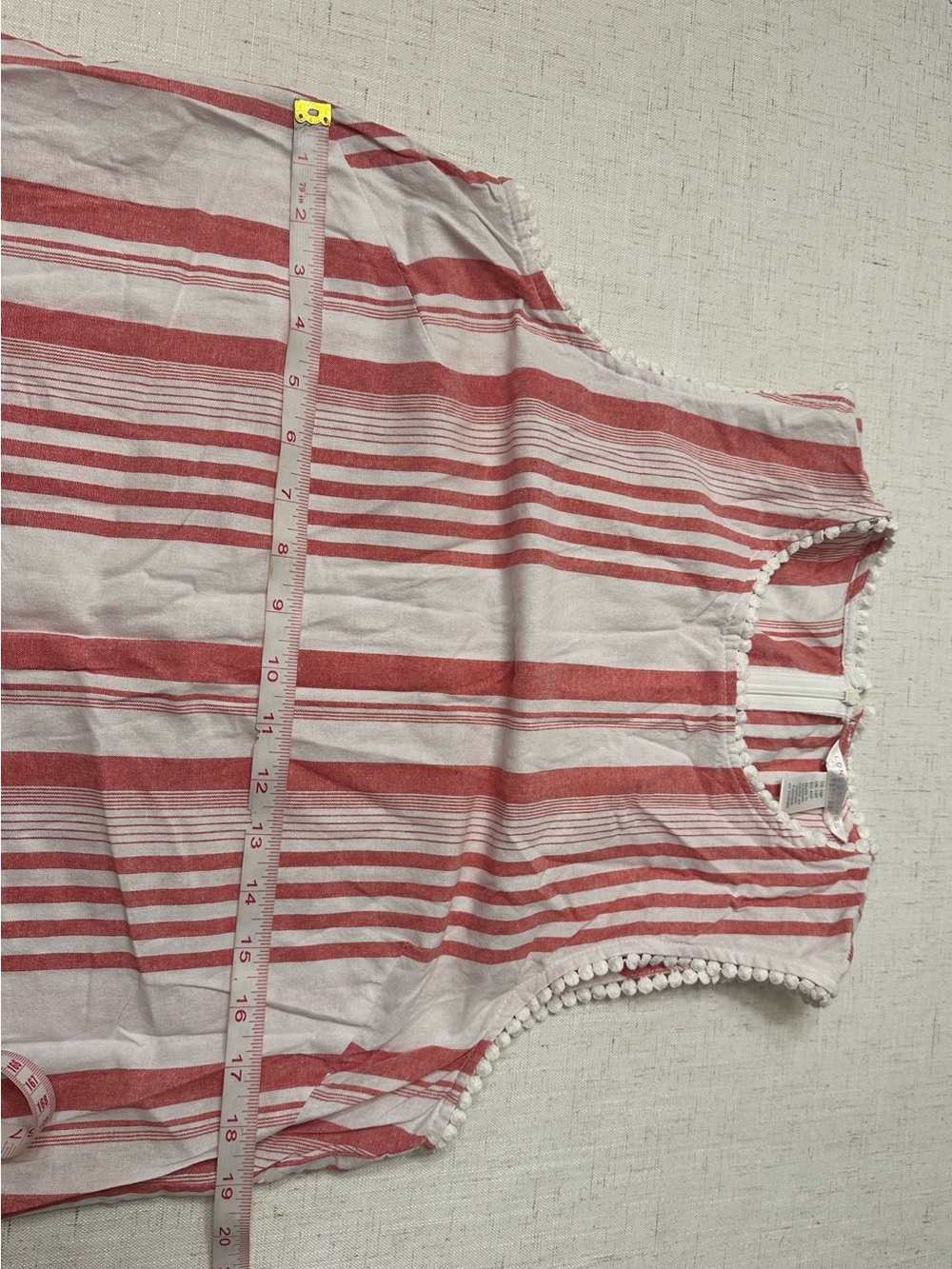 London Times Cream and Coral Striped Sleeveless Mini Dress - Picture 9 of 10